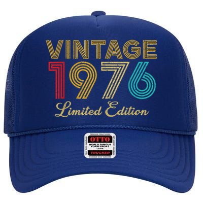 47 Years Old Vintage 1976 Limited Edition 47th Birthday High Crown Mesh Back Trucker Hat