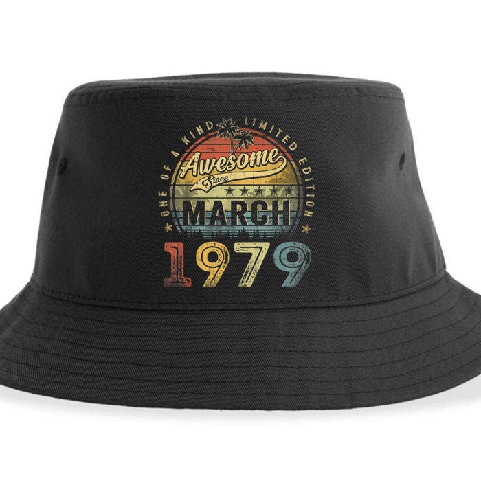 44 Year Old Awesome Since March 1979 44th Birthday Sustainable Bucket Hat