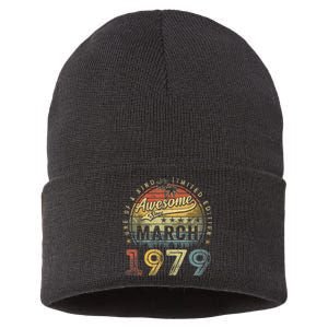 44 Year Old Awesome Since March 1979 44th Birthday Sustainable Knit Beanie