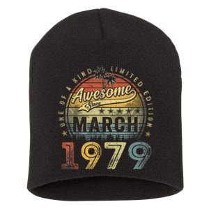 44 Year Old Awesome Since March 1979 44th Birthday Short Acrylic Beanie