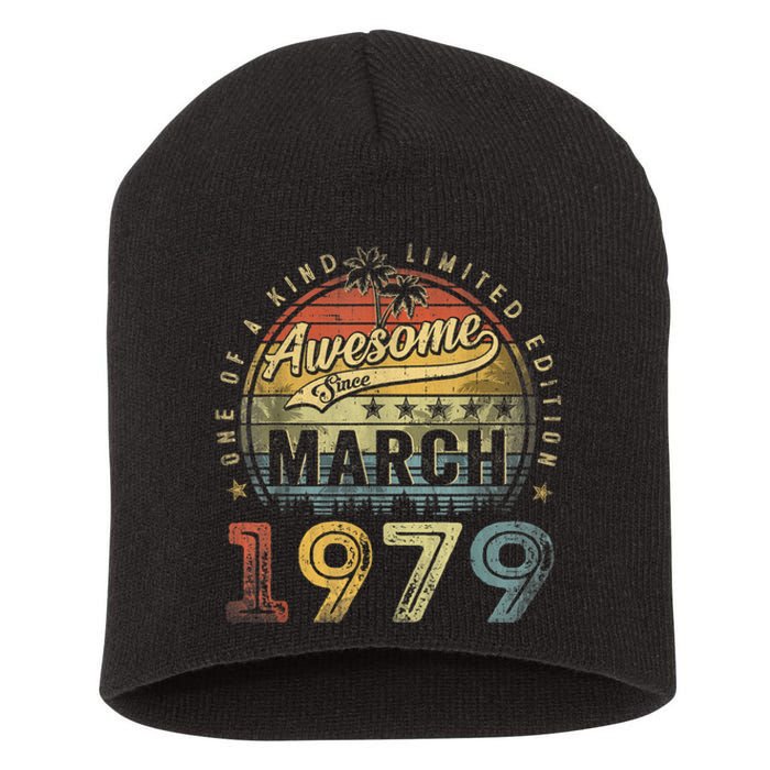 44 Year Old Awesome Since March 1979 44th Birthday Short Acrylic Beanie