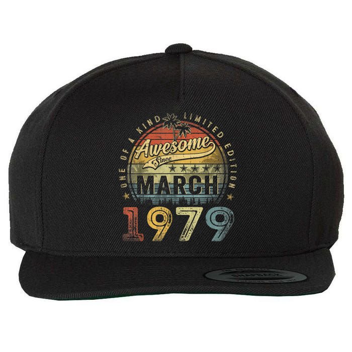 44 Year Old Awesome Since March 1979 44th Birthday Wool Snapback Cap