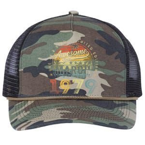 44 Year Old Awesome Since March 1979 44th Birthday Retro Rope Trucker Hat Cap