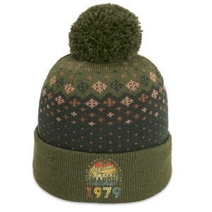 44 Year Old Awesome Since March 1979 44th Birthday The Baniff Cuffed Pom Beanie