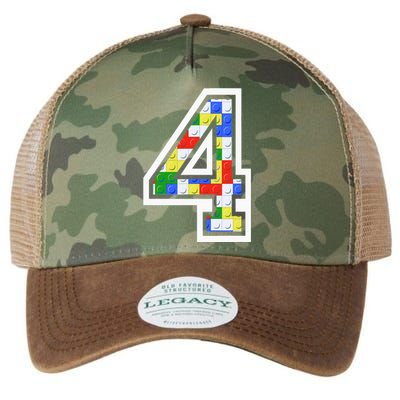 4 Year Old 4th Birthday Master Builder Block Building Brick Legacy Tie Dye Trucker Hat