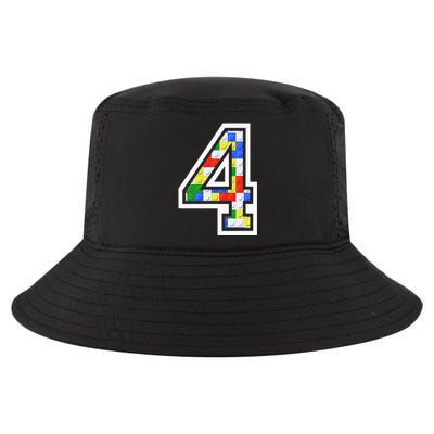 4 Year Old 4th Birthday Master Builder Block Building Brick Cool Comfort Performance Bucket Hat