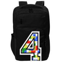 4 Year Old 4th Birthday Master Builder Block Building Brick Impact Tech Backpack