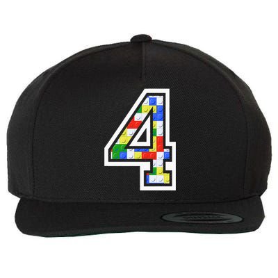 4 Year Old 4th Birthday Master Builder Block Building Brick Wool Snapback Cap