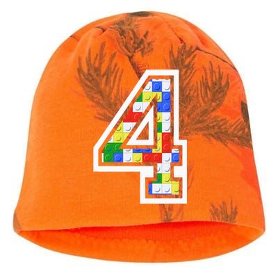 4 Year Old 4th Birthday Master Builder Block Building Brick Kati - Camo Knit Beanie