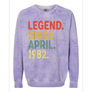 41 Year Old Legend Since April 1982 41st Birthday Colorblast Crewneck Sweatshirt