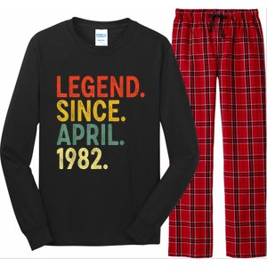 41 Year Old Legend Since April 1982 41st Birthday Long Sleeve Pajama Set