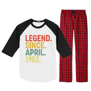 41 Year Old Legend Since April 1982 41st Birthday Raglan Sleeve Pajama Set