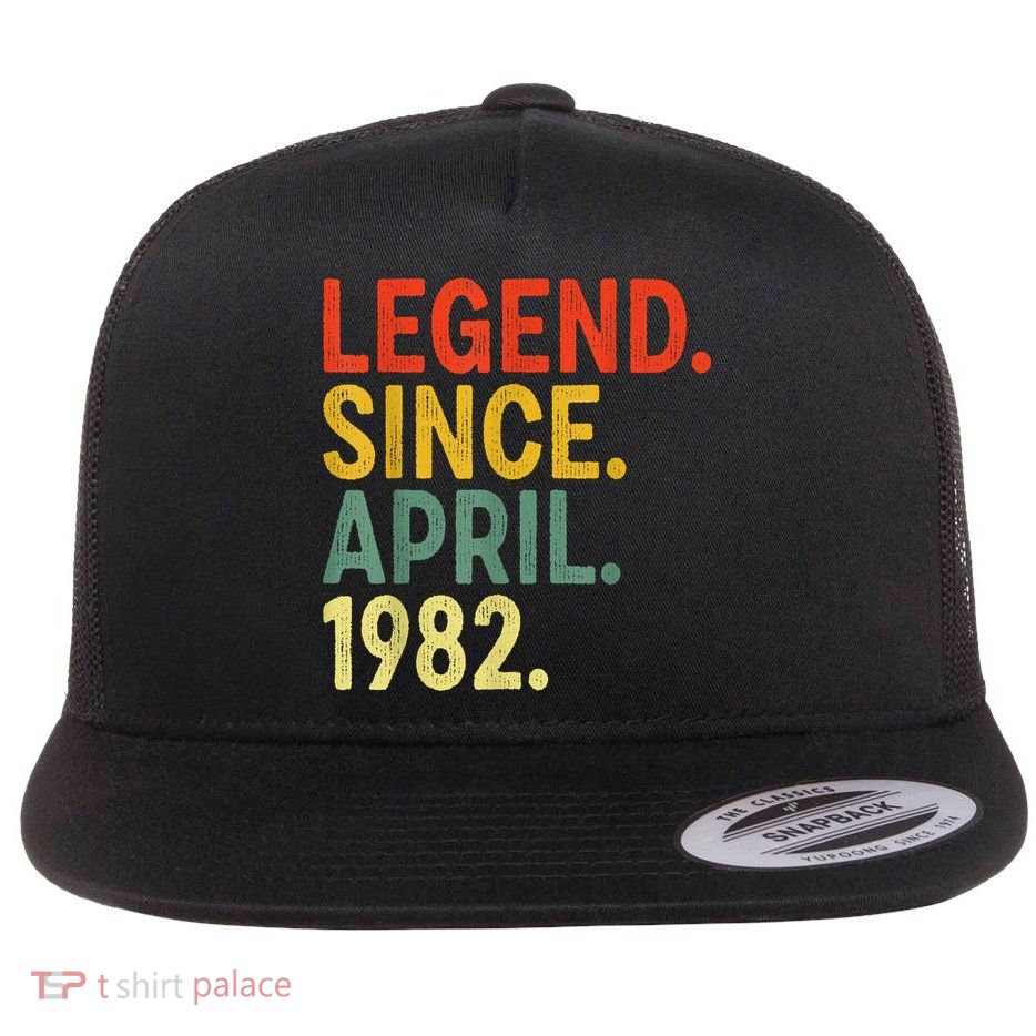 41 Year Old Legend Since April 1982 41st Birthday Flatbill Hat