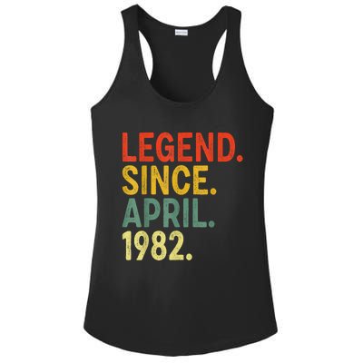 41 Year Old Legend Since April 1982 41st Birthday Ladies PosiCharge Competitor Racerback Tank