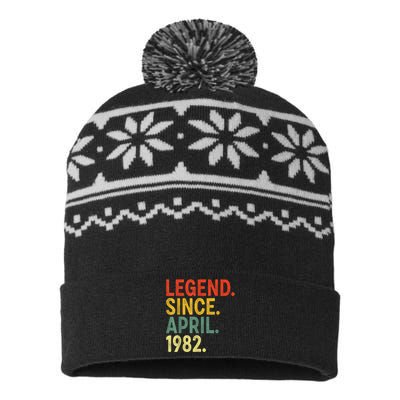 41 Year Old Legend Since April 1982 41st Birthday USA-Made Snowflake Beanie