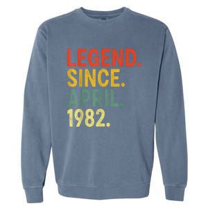 41 Year Old Legend Since April 1982 41st Birthday Garment-Dyed Sweatshirt