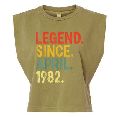 41 Year Old Legend Since April 1982 41st Birthday Garment-Dyed Women's Muscle Tee