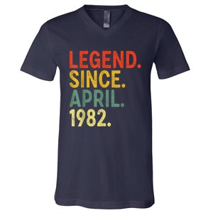 41 Year Old Legend Since April 1982 41st Birthday V-Neck T-Shirt