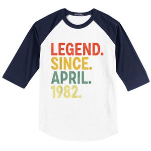 41 Year Old Legend Since April 1982 41st Birthday Baseball Sleeve Shirt