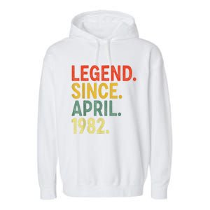 41 Year Old Legend Since April 1982 41st Birthday Garment-Dyed Fleece Hoodie