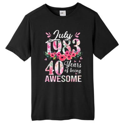 40 Year Old Made In July 1983 Floral 40th Birthday Gifts Tall Fusion ChromaSoft Performance T-Shirt