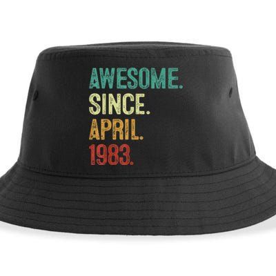 40 Years Old Awesome Since April 1983 40th Birthday Sustainable Bucket Hat