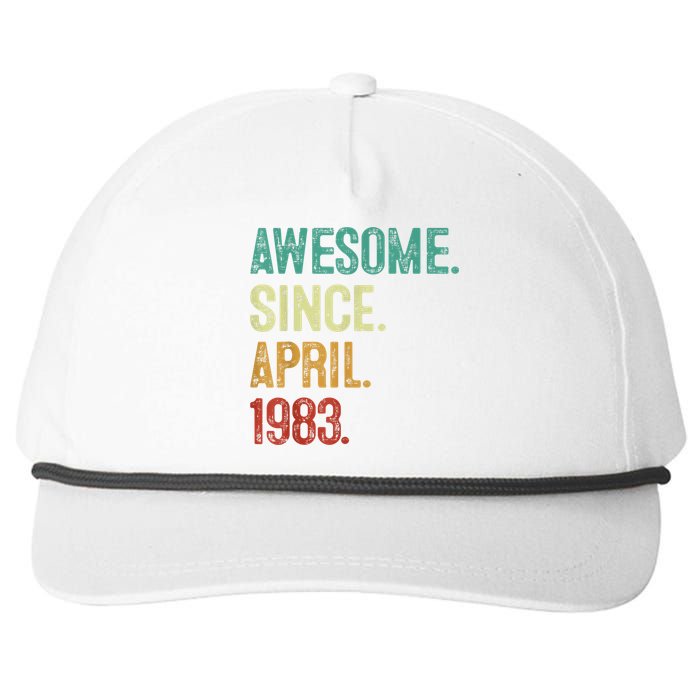 40 Years Old Awesome Since April 1983 40th Birthday Snapback Five-Panel Rope Hat