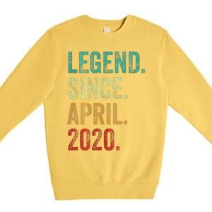 4 Years Old Legend Since April 2020 4th Birthday Premium Crewneck Sweatshirt