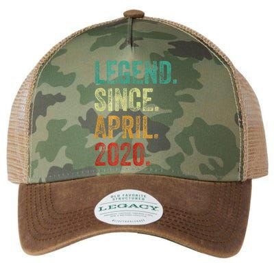 4 Years Old Legend Since April 2020 4th Birthday Legacy Tie Dye Trucker Hat