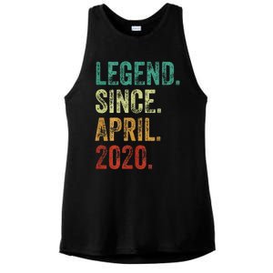 4 Years Old Legend Since April 2020 4th Birthday Ladies PosiCharge Tri-Blend Wicking Tank