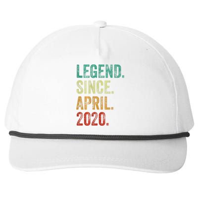 4 Years Old Legend Since April 2020 4th Birthday Snapback Five-Panel Rope Hat