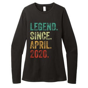 4 Years Old Legend Since April 2020 4th Birthday Womens CVC Long Sleeve Shirt