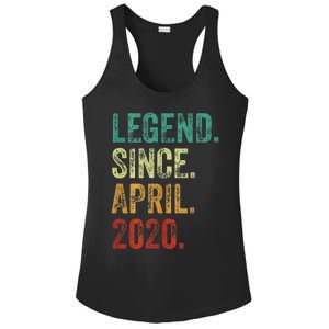 4 Years Old Legend Since April 2020 4th Birthday Ladies PosiCharge Competitor Racerback Tank