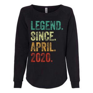 4 Years Old Legend Since April 2020 4th Birthday Womens California Wash Sweatshirt