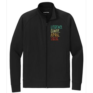 4 Years Old Legend Since April 2020 4th Birthday Stretch Full-Zip Cadet Jacket