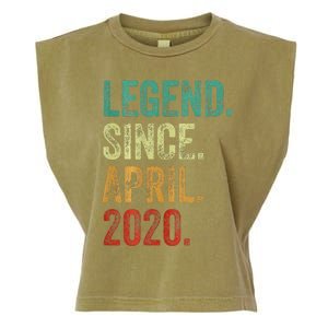 4 Years Old Legend Since April 2020 4th Birthday Garment-Dyed Women's Muscle Tee