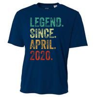 4 Years Old Legend Since April 2020 4th Birthday Cooling Performance Crew T-Shirt