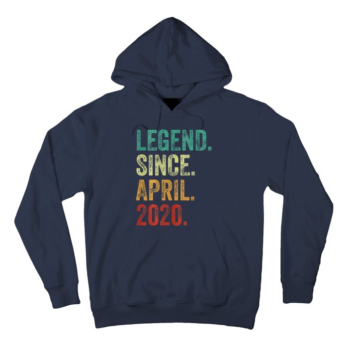 4 Years Old Legend Since April 2020 4th Birthday Hoodie