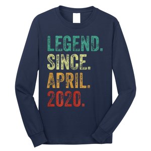 4 Years Old Legend Since April 2020 4th Birthday Long Sleeve Shirt