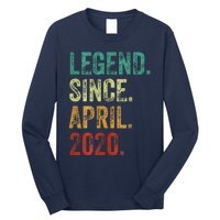 4 Years Old Legend Since April 2020 4th Birthday Long Sleeve Shirt