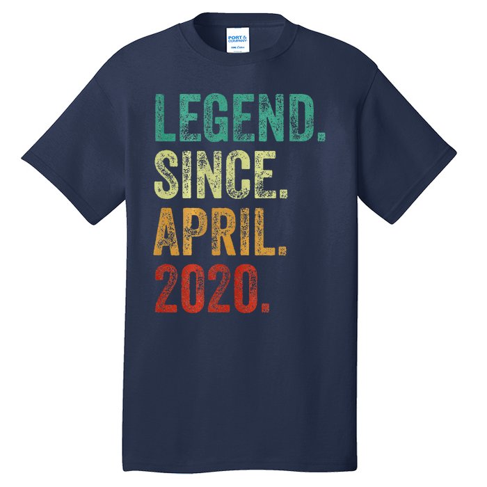 4 Years Old Legend Since April 2020 4th Birthday Tall T-Shirt