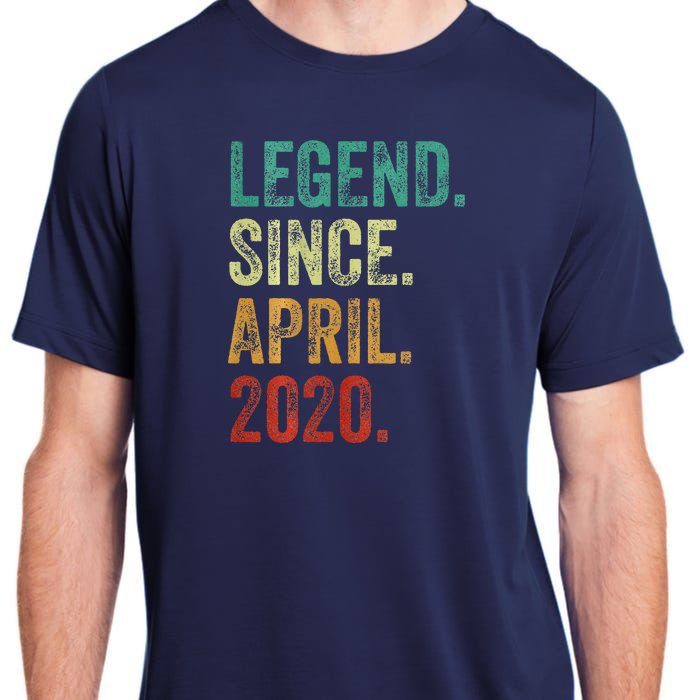 4 Years Old Legend Since April 2020 4th Birthday Adult ChromaSoft Performance T-Shirt