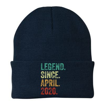 4 Years Old Legend Since April 2020 4th Birthday Knit Cap Winter Beanie