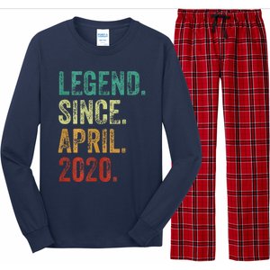 4 Years Old Legend Since April 2020 4th Birthday Long Sleeve Pajama Set