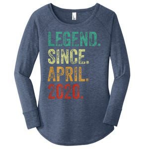 4 Years Old Legend Since April 2020 4th Birthday Women's Perfect Tri Tunic Long Sleeve Shirt