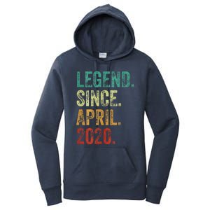 4 Years Old Legend Since April 2020 4th Birthday Women's Pullover Hoodie