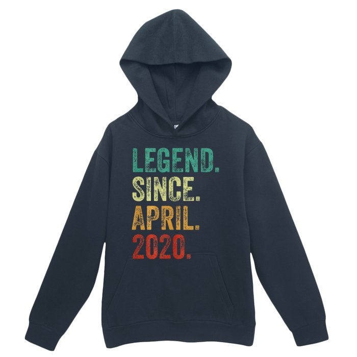 4 Years Old Legend Since April 2020 4th Birthday Urban Pullover Hoodie