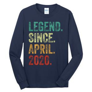 4 Years Old Legend Since April 2020 4th Birthday Tall Long Sleeve T-Shirt