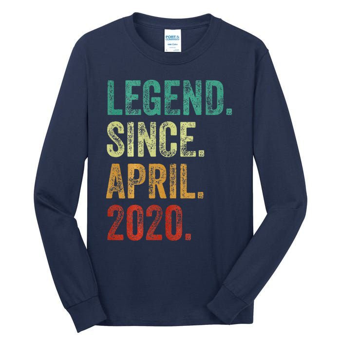 4 Years Old Legend Since April 2020 4th Birthday Tall Long Sleeve T-Shirt