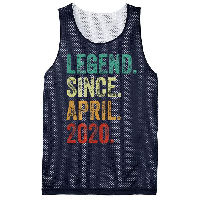 4 Years Old Legend Since April 2020 4th Birthday Mesh Reversible Basketball Jersey Tank